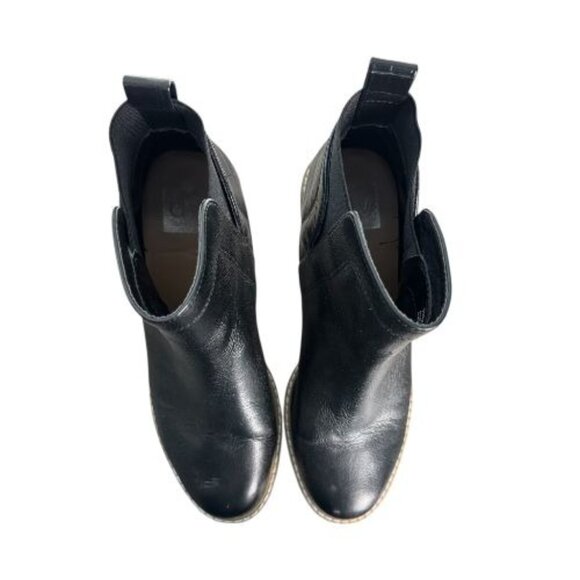 Dolce Vita DV Rielle Black Leather Platform Wedge Chelsea Boots Women's Size 8.5 - Picture 11 of 12